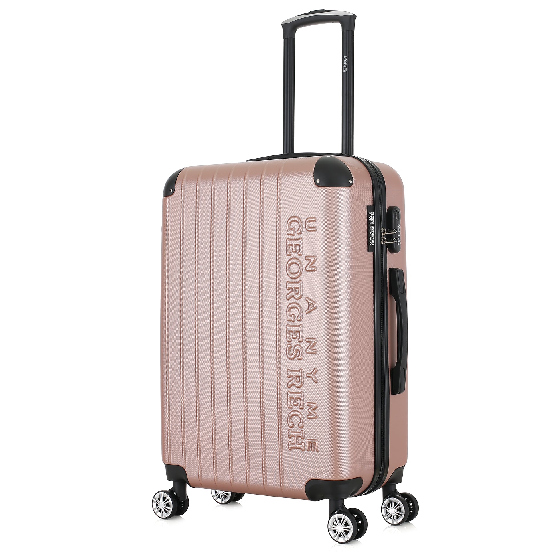 Valise rose de notre collection Georges Rech, Rome, taille M, de 3/4