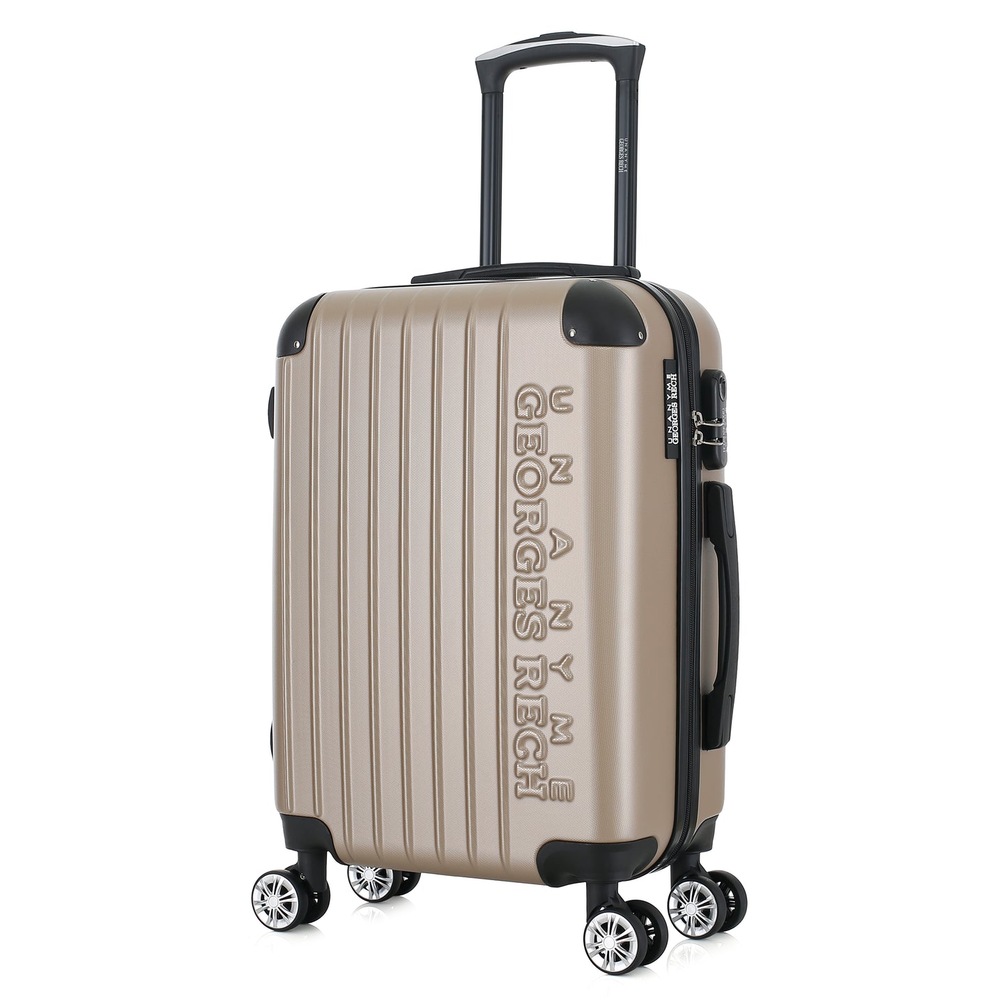 Valise beige de notre collection Georges Rech, Rome, taille S, de 3/4