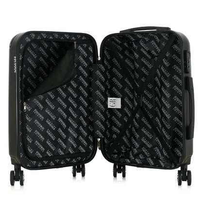 Valise noire de notre collection Georges Rech, Rome, taille S, ouverte