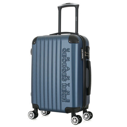 Valise bleue de notre collection Georges Rech, Rome, taille S, de 3/4