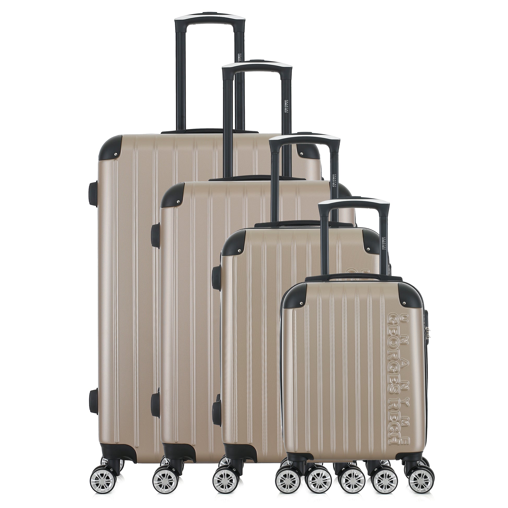 Set de 4 valises beiges de notre collection Georges Rech, Rome, de face
