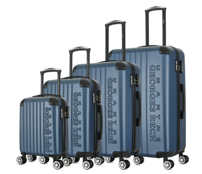 Set de 4 valises bleues de notre collection Georges Rech, Rome, de côté
