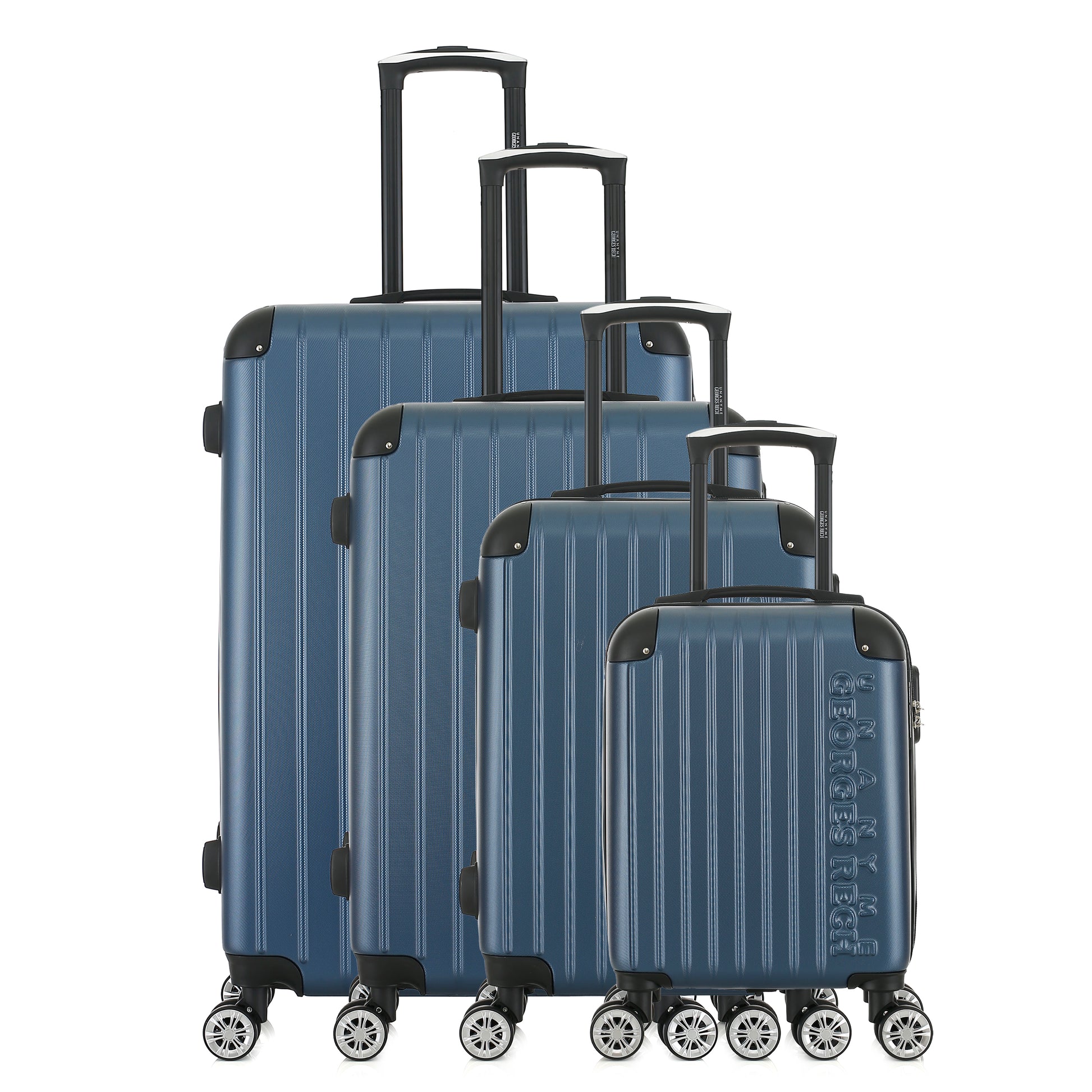 Set de 4 valises bleues de notre collection Georges Rech, Rome, de face
