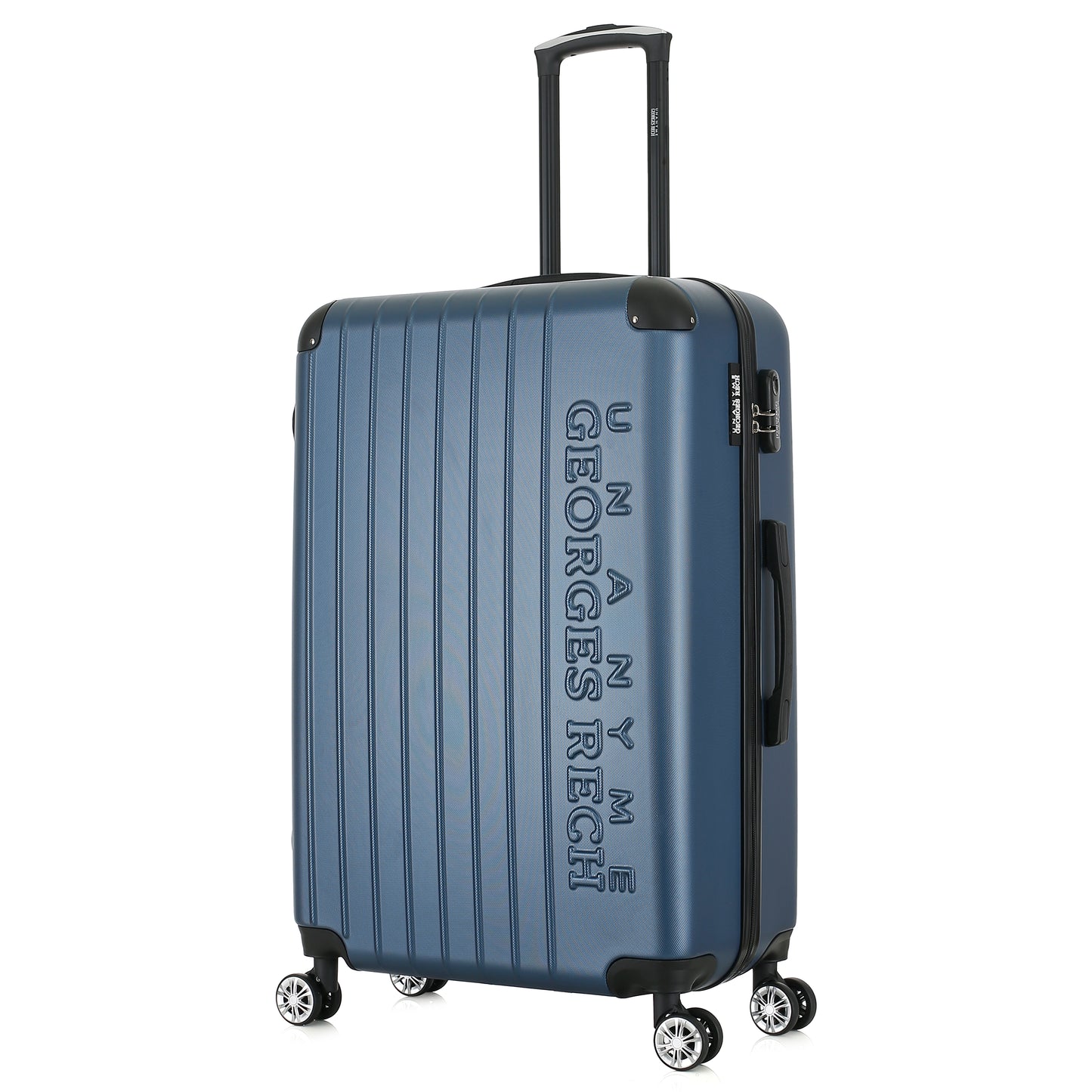Grande valise bleue de 3/4
