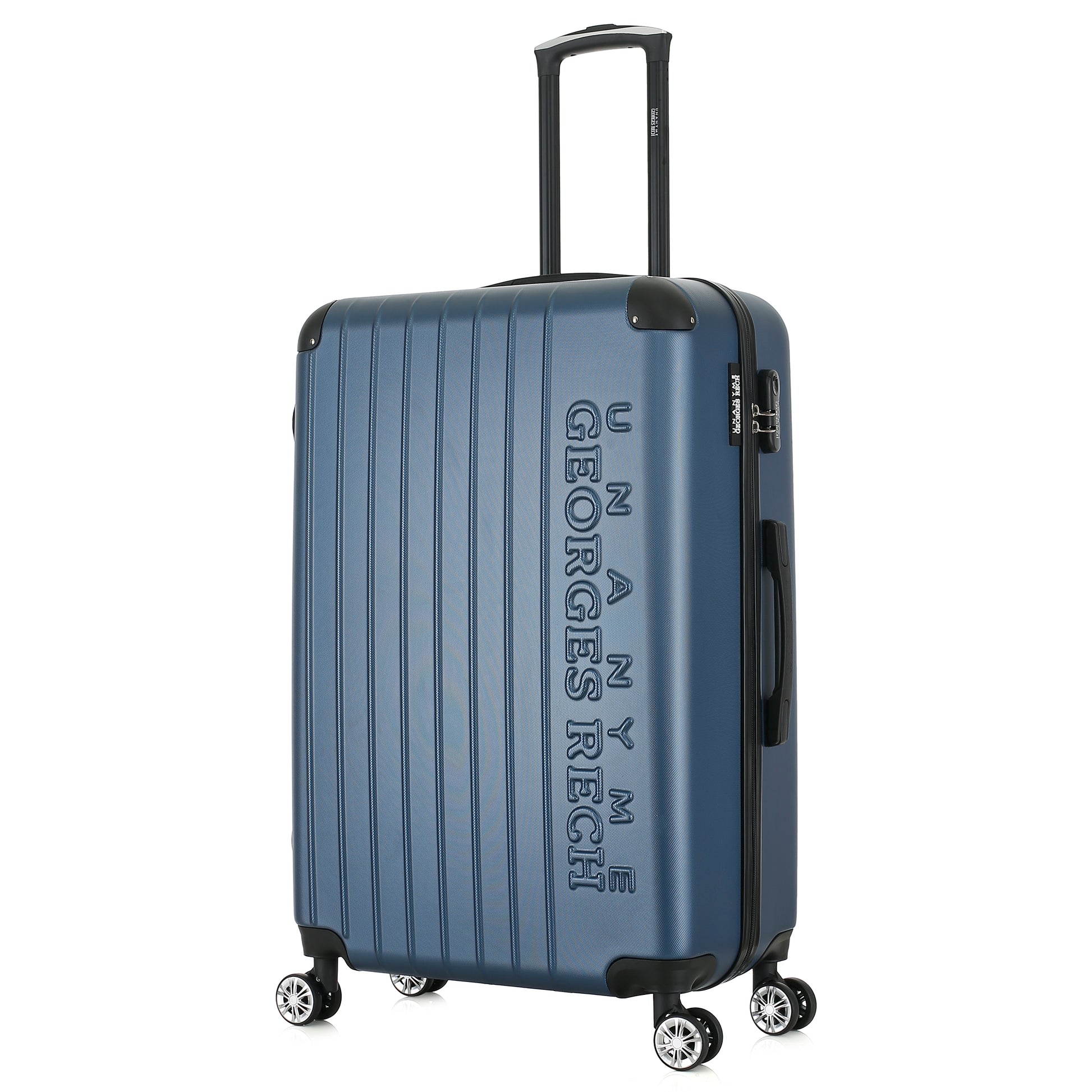 Grande valise bleue de 3/4
