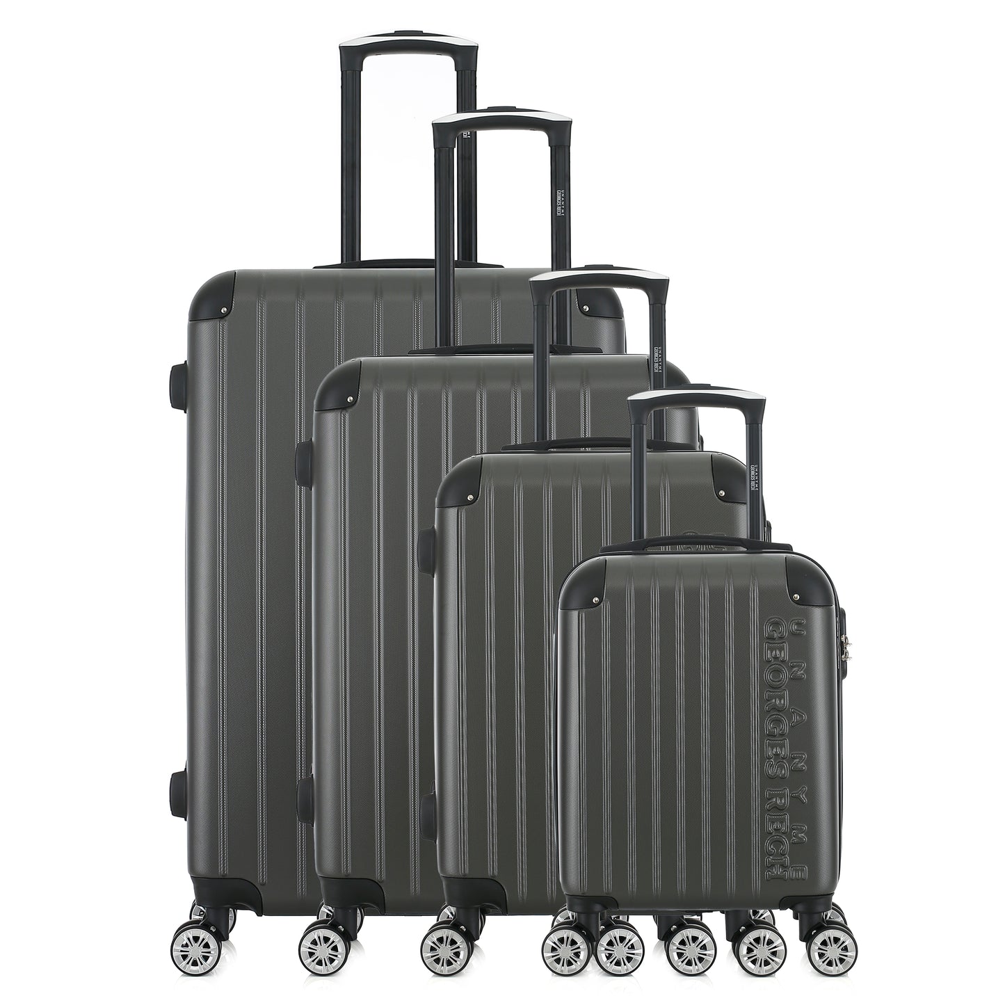 Set de 4 valises grises de notre collection Georges Rech, Rome, de face