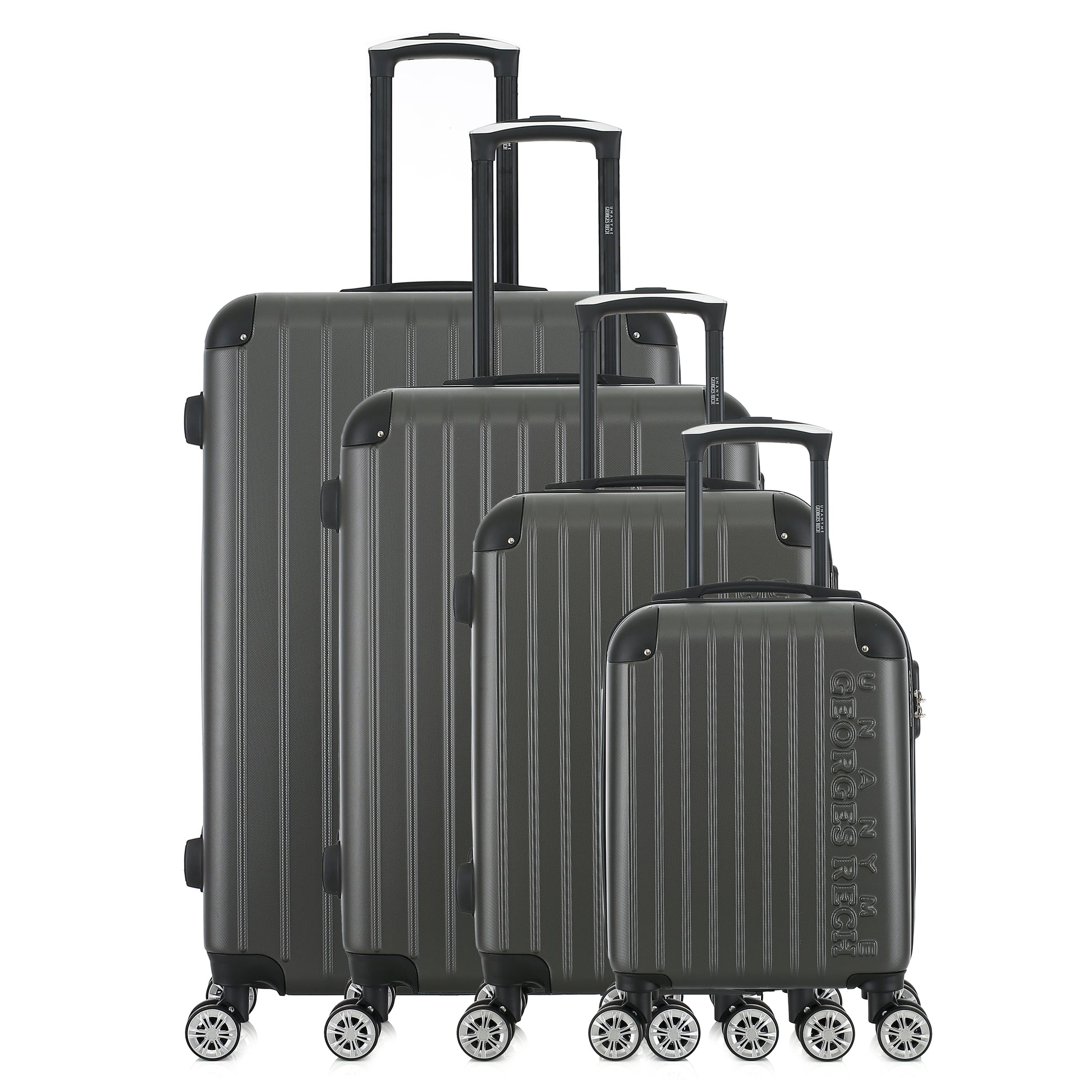 Set de 4 valises grises de notre collection Georges Rech, Rome, de face