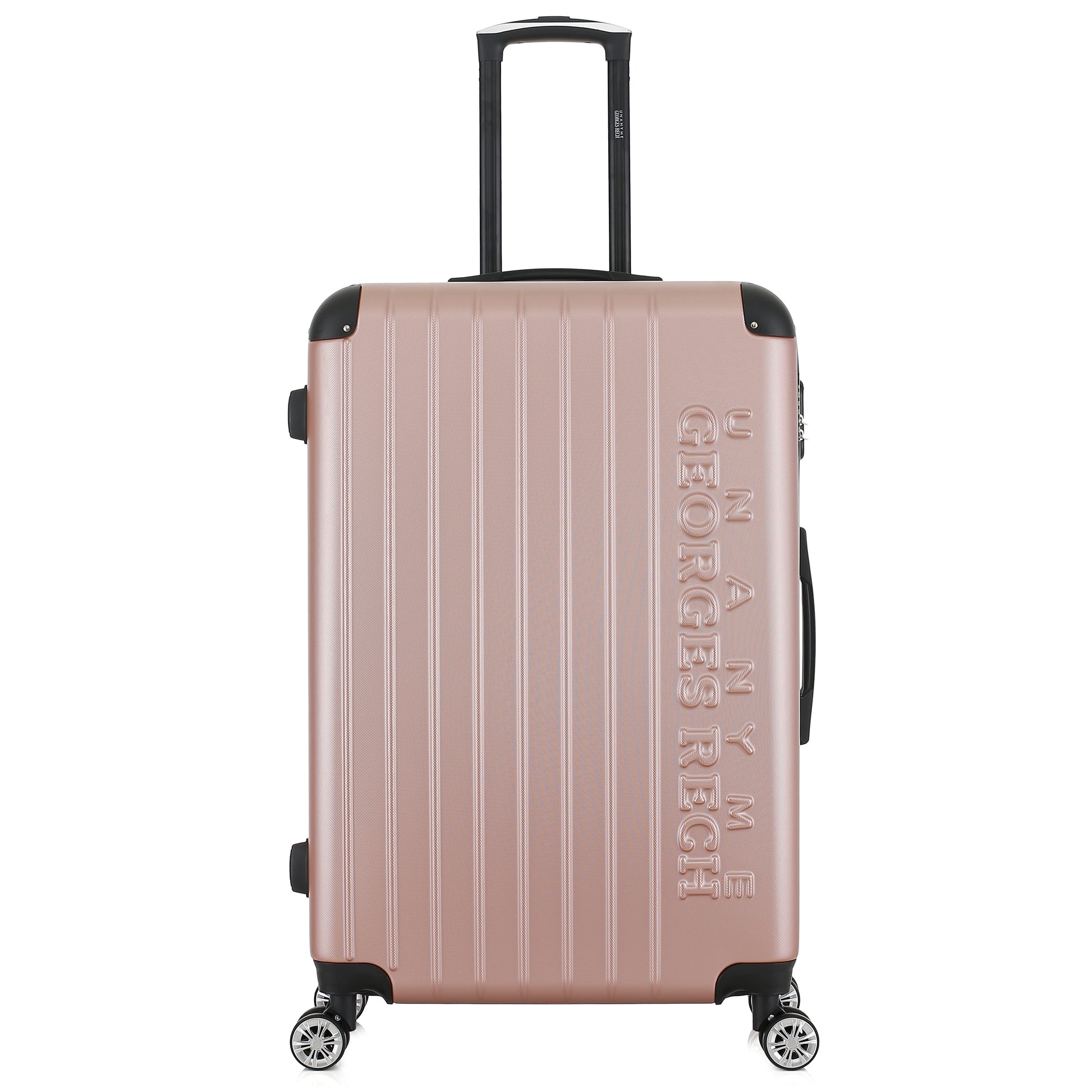 Grande valise rose de face
