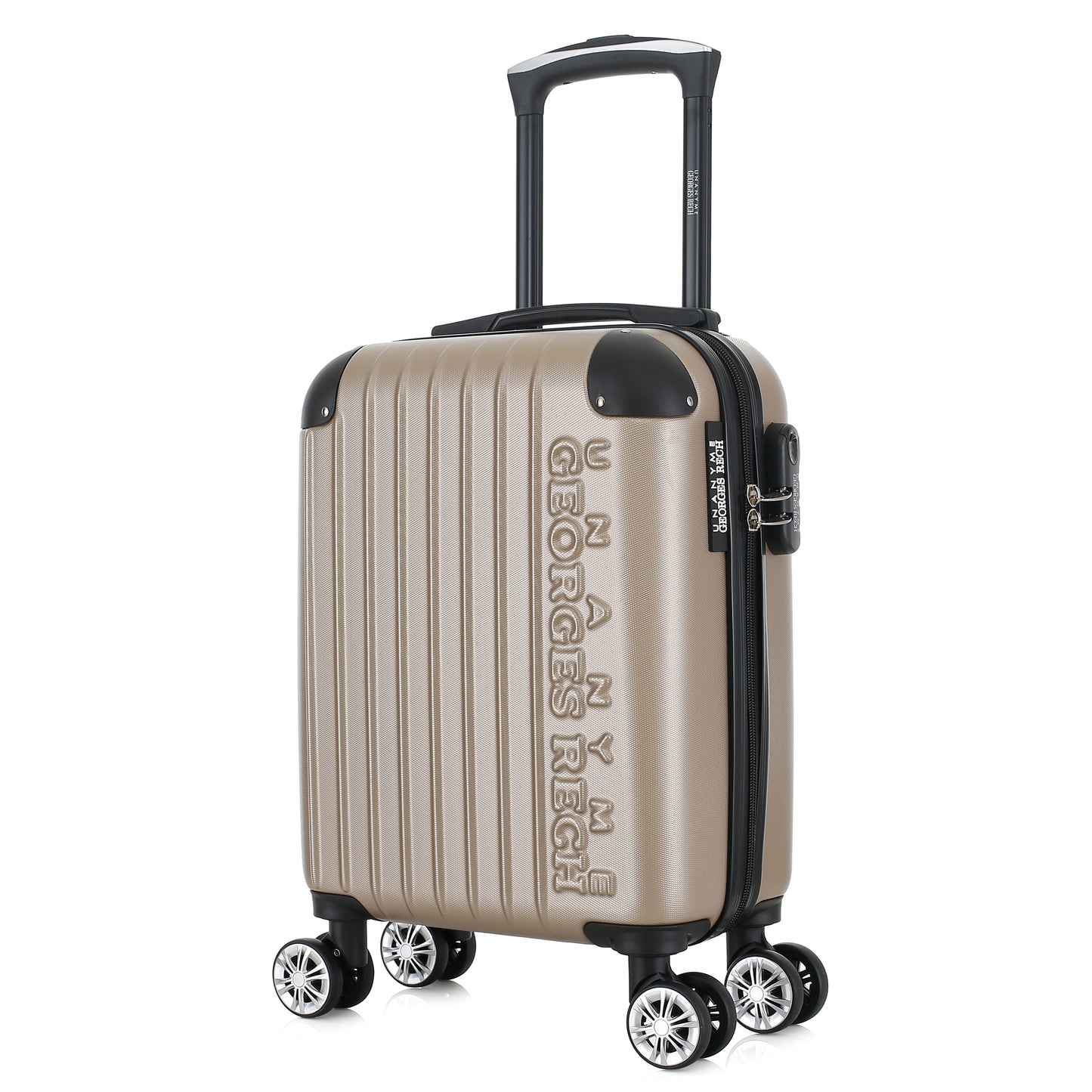 Valise beige de notre collection Georges Rech, Rome, taille XS, de 3/4