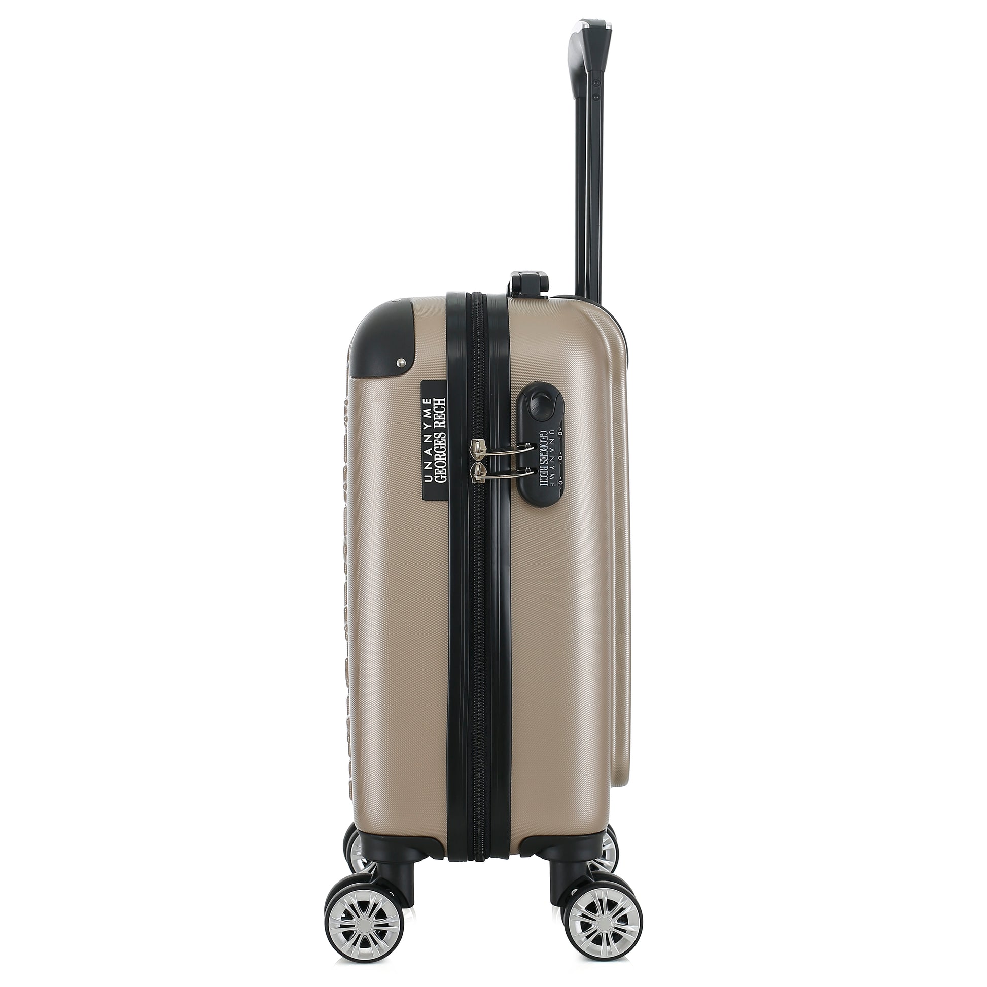 Valise beige de notre collection Georges Rech, Rome, taille XS, de côté