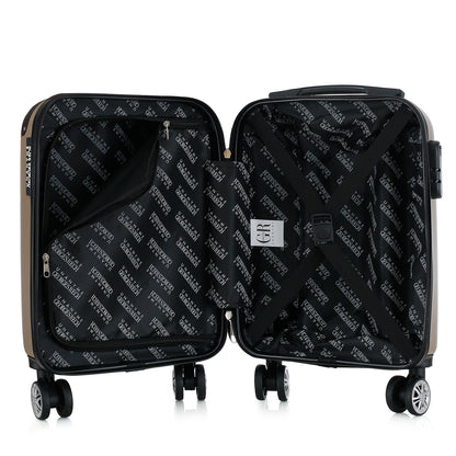 Valise beige de notre collection Georges Rech, Rome, taille XS, ouverte