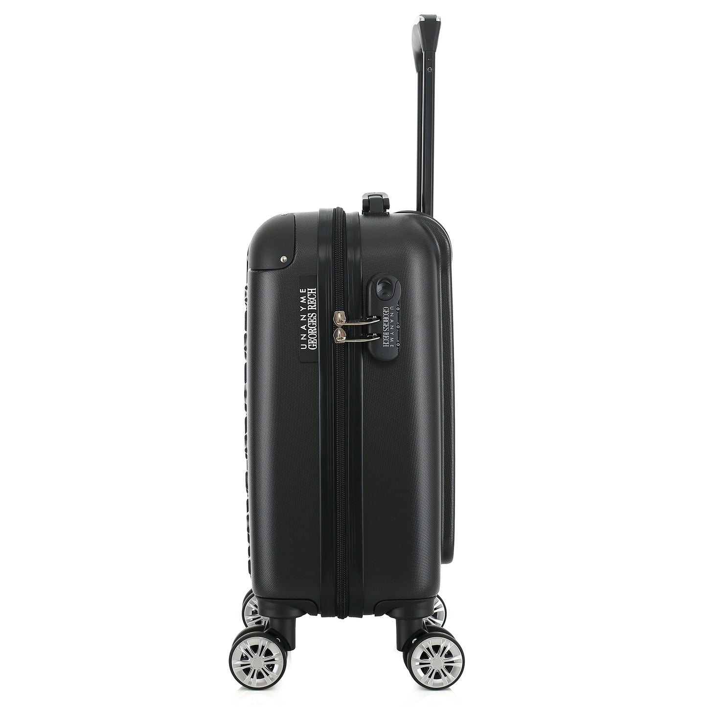 Valise noire de notre collection Georges Rech, Rome, taille XS, de côté