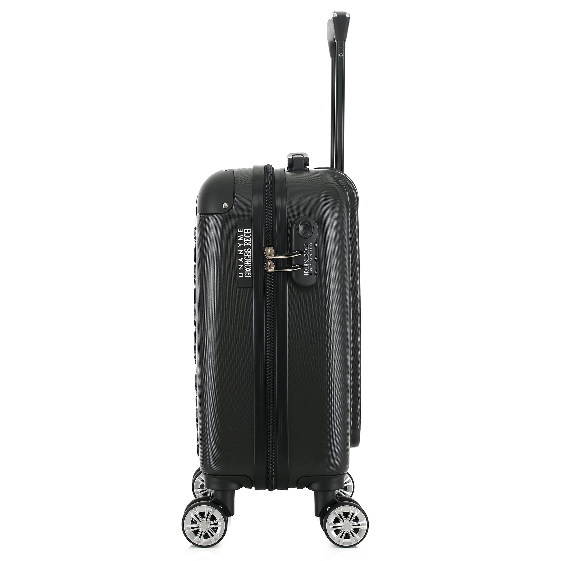 Valise noire de notre collection Georges Rech, Rome, taille XS, de côté