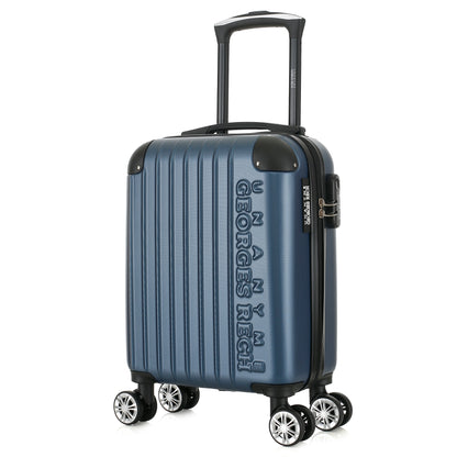 Valise bleue de notre collection Georges Rech, Rome, taille XS, de 3/4