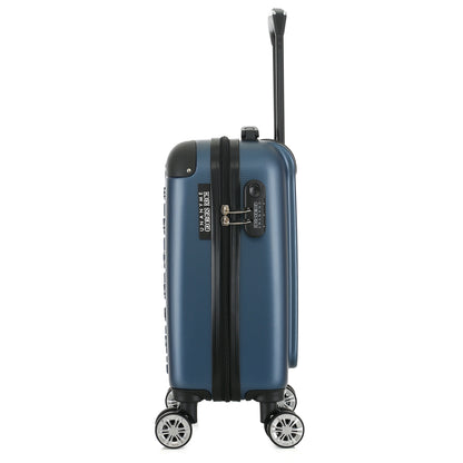 Valise bleue de notre collection Georges Rech, Rome, taille XS, de côté