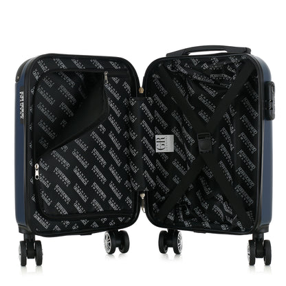 Valise bleue de notre collection Georges Rech, Rome, taille XS, ouverte