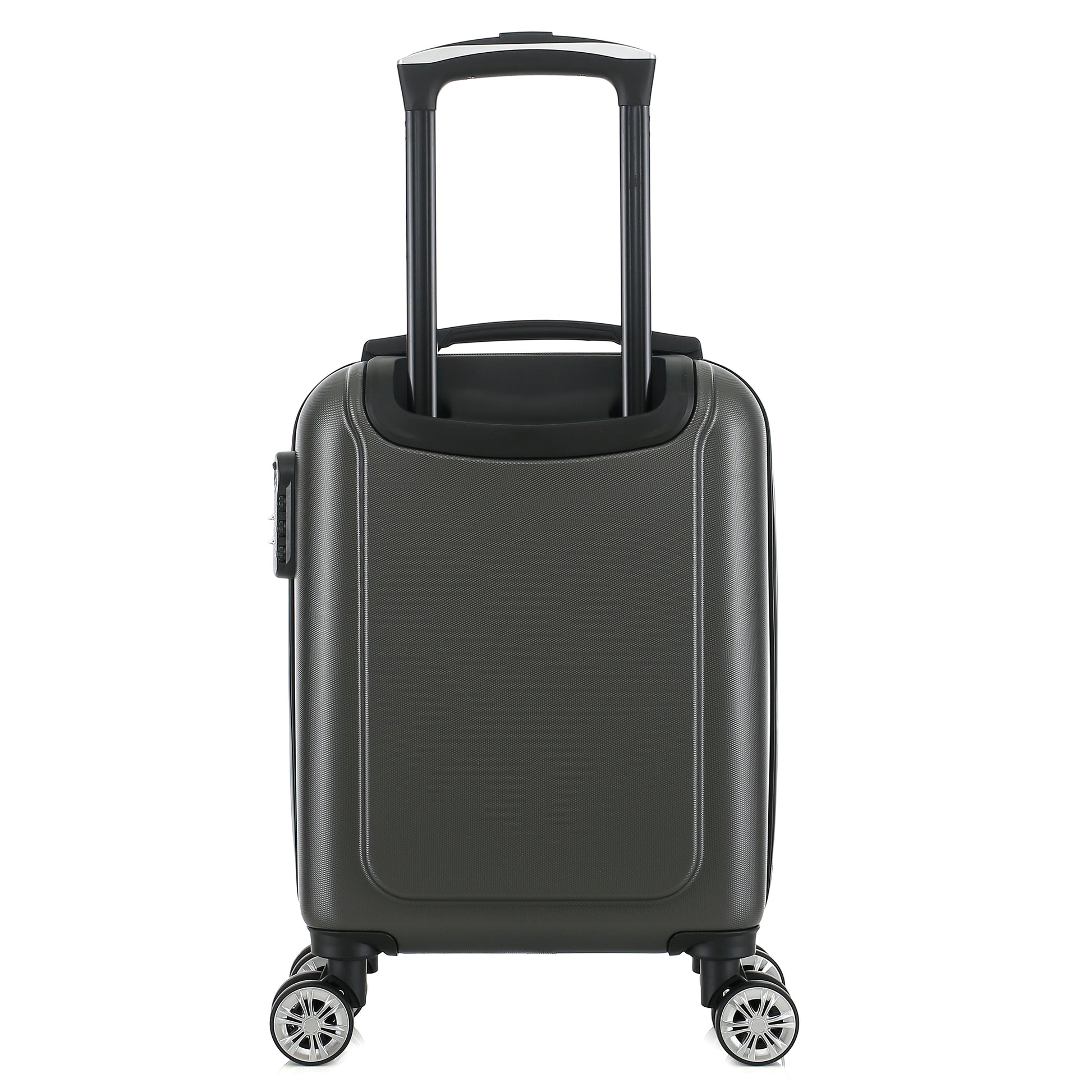 Valise grise de notre collection Georges Rech, Rome, taille XS, de dos