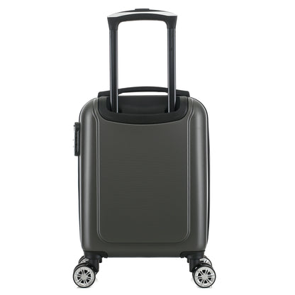 Valise grise de notre collection Georges Rech, Rome, taille XS, de dos