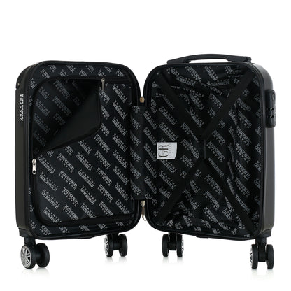 Valise grise de notre collection Georges Rech, Rome, taille XS, ouverte