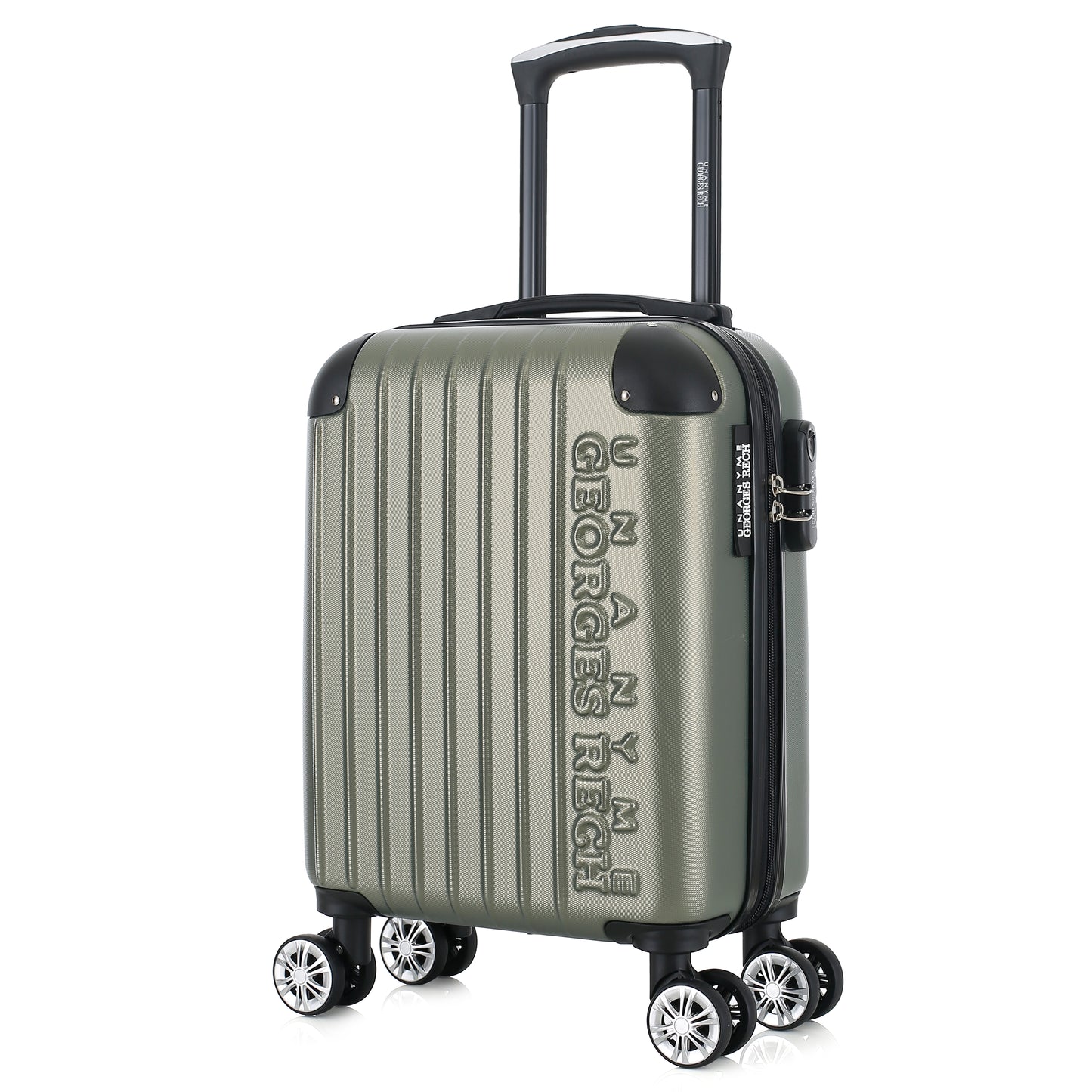 Valise kaki de notre collection Georges Rech, Rome, taille XS, de 3/4