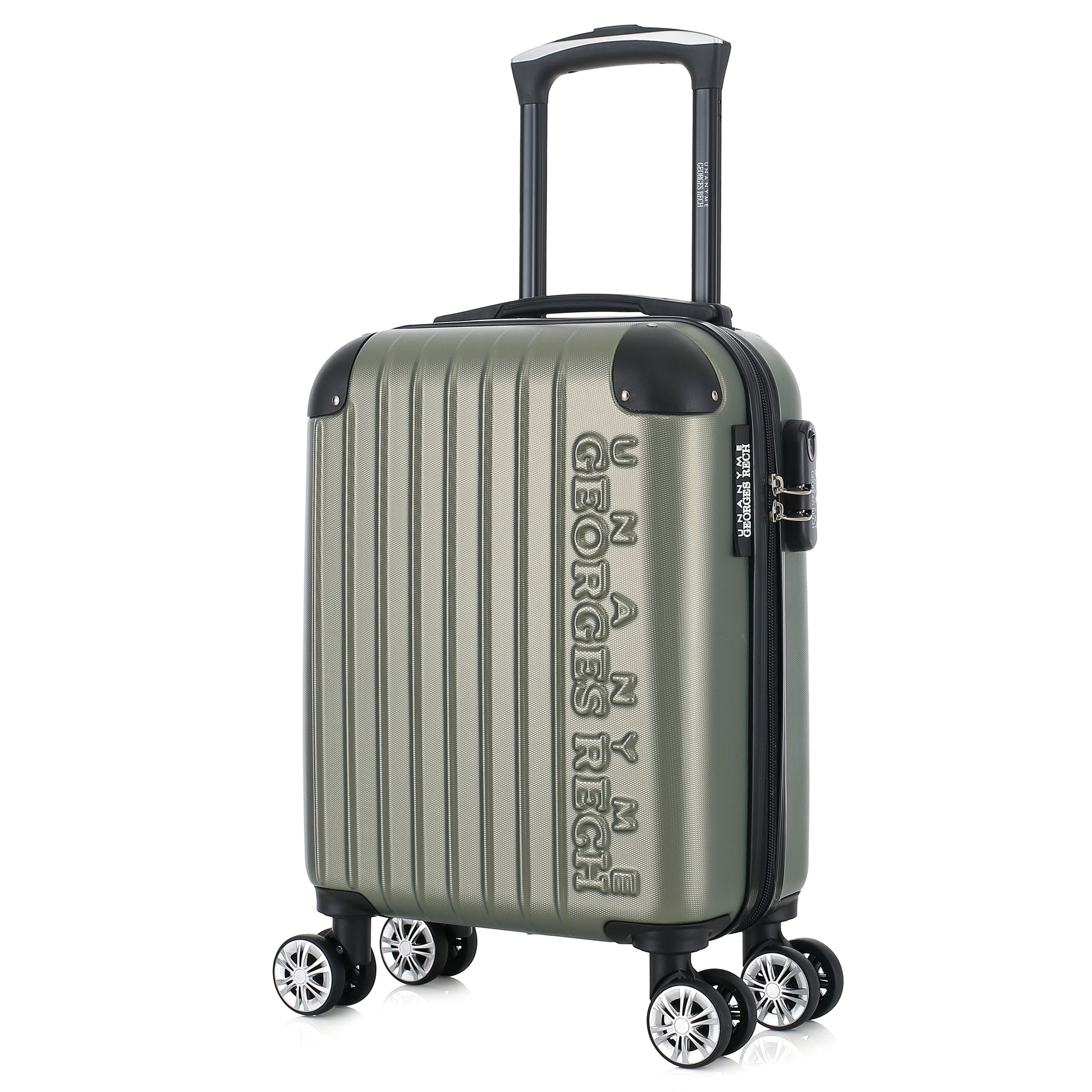 Valise kaki de notre collection Georges Rech, Rome, taille XS, de 3/4