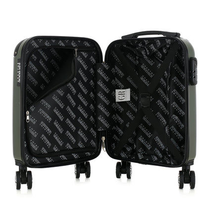 Valise kaki de notre collection Georges Rech, Rome, taille XS, ouverte