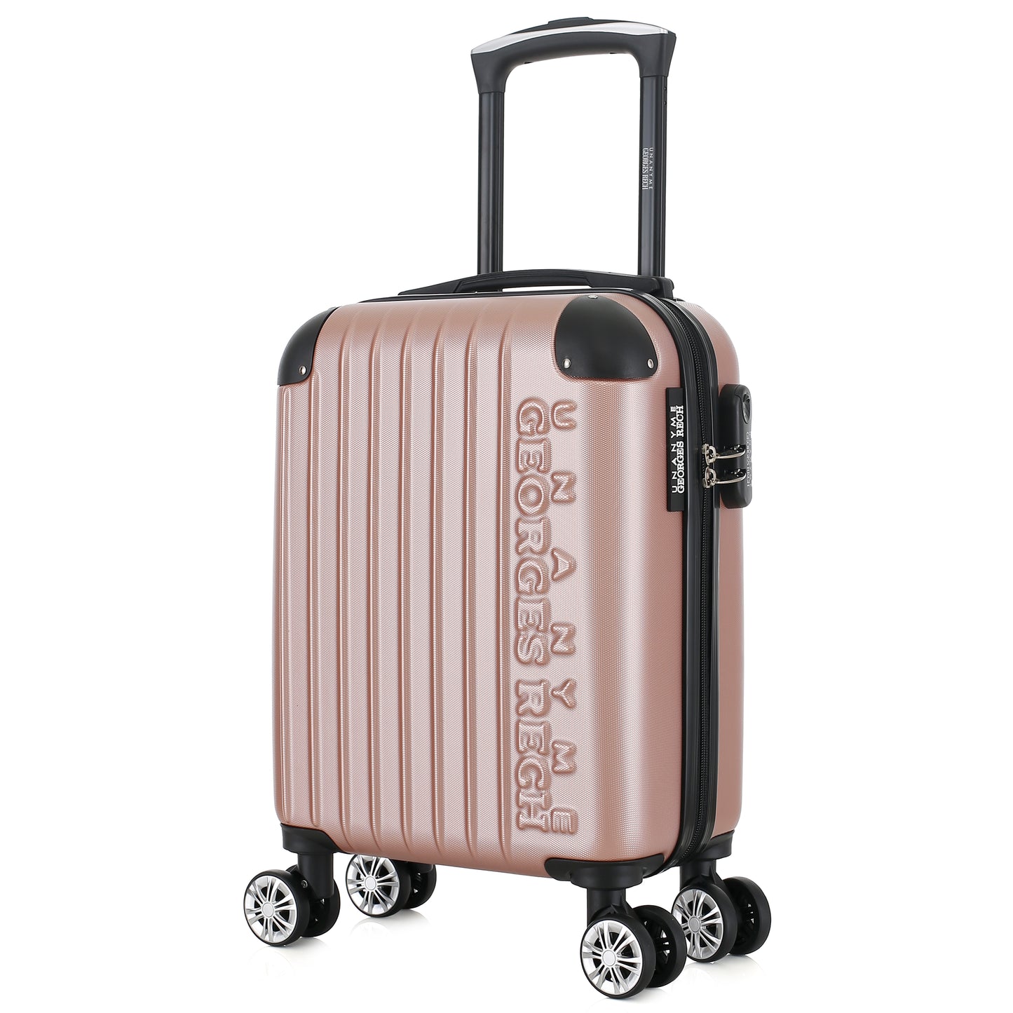 Valise rose de notre collection Georges Rech, Rome, taille XS, de 3/4