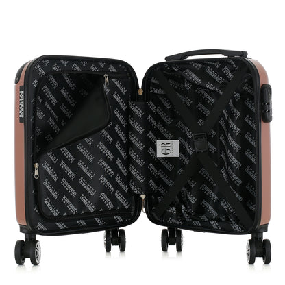 Valise rose de notre collection Georges Rech, Rome, taille XS, ouverte