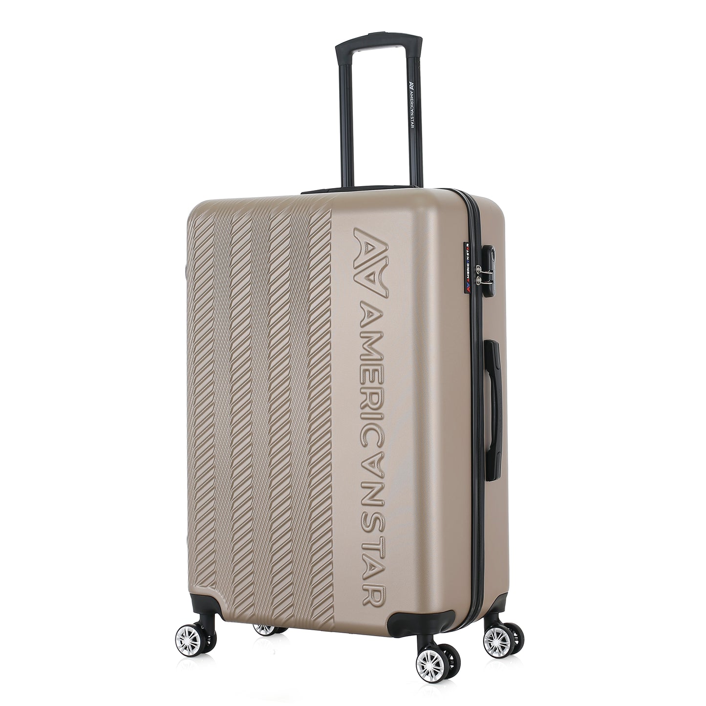 Valise beige de notre collection American Star, Seattle, taille L, de 3/4