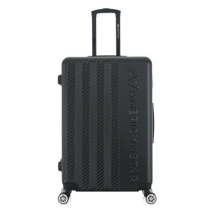 Valise noire de notre collection American Star, Seattle, taille L, de face
