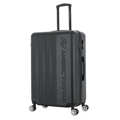 Valise noire de notre collection American Star, Seattle, taille L, de 3/4