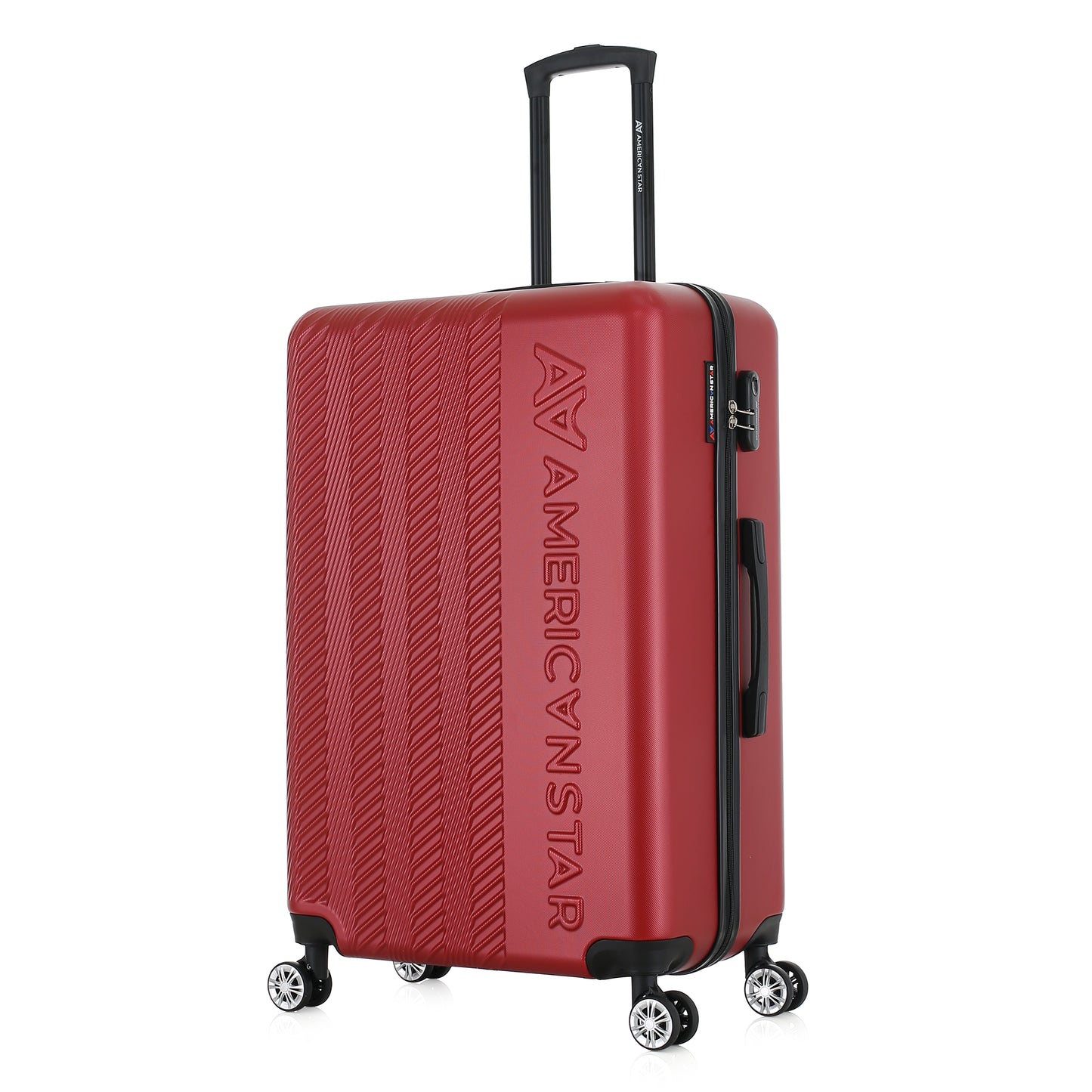 Valise rouge de notre collection American Star, Seattle, taille L, de 3/4