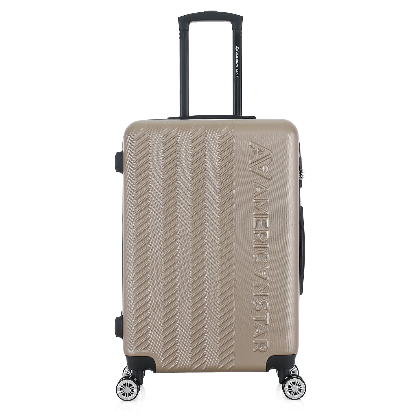 Valise beige de notre collection American Star, Seattle, taille M, de face
