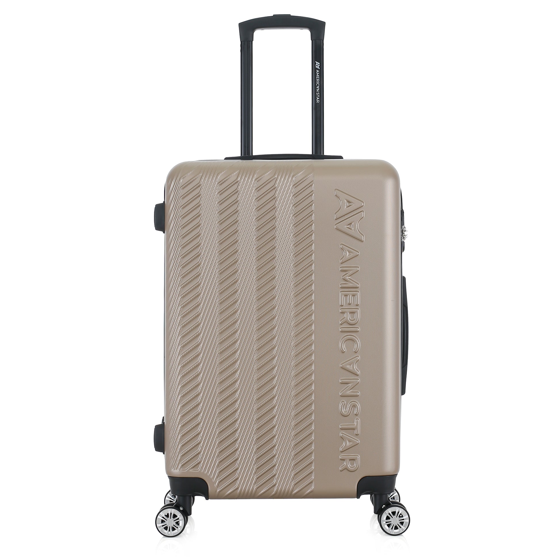 Valise beige de notre collection American Star, Seattle, taille M, de face
