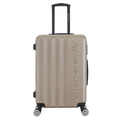 Valise beige de notre collection American Star, Seattle, taille M, de face
