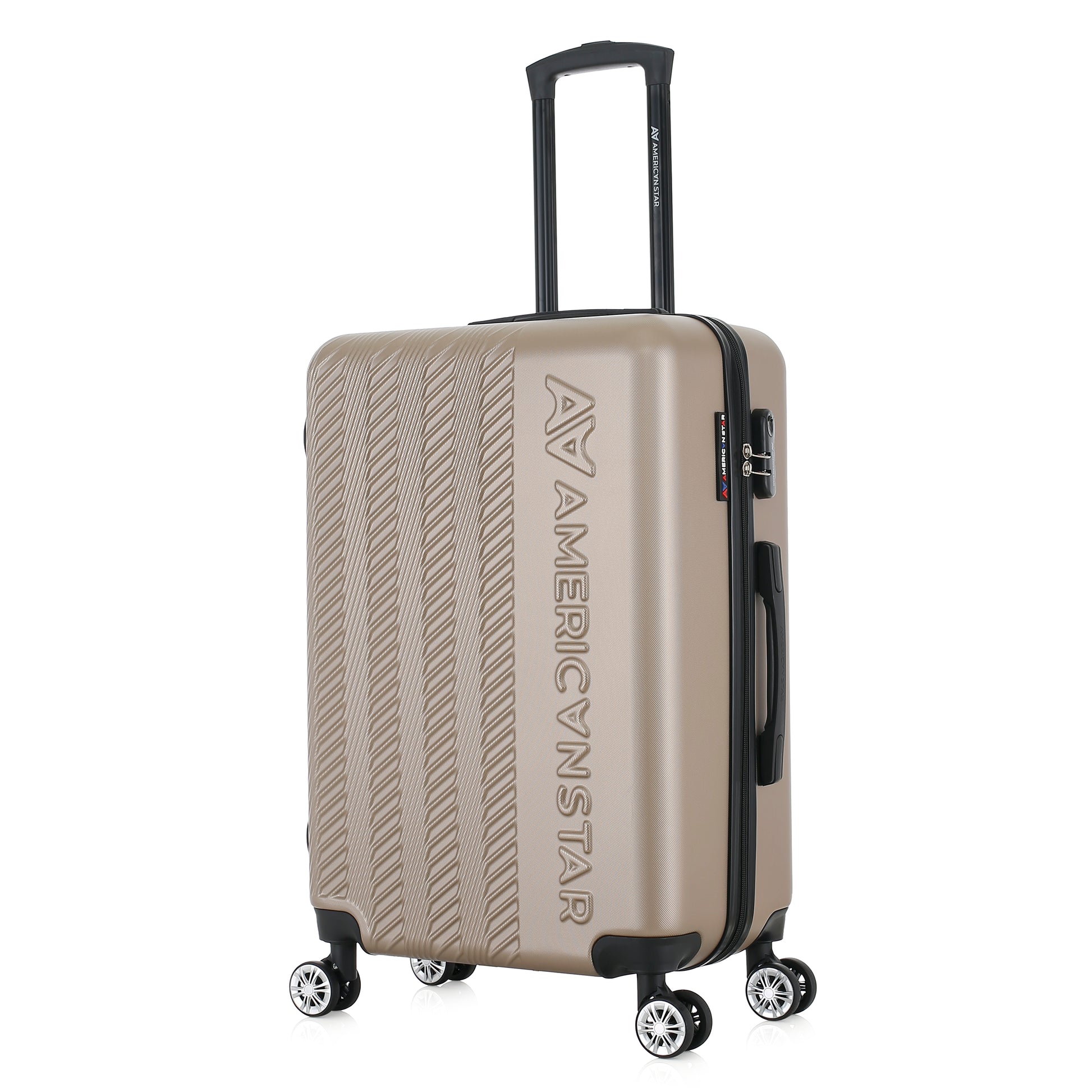 Valise beige de notre collection American Star, Seattle, taille M, de 3/4