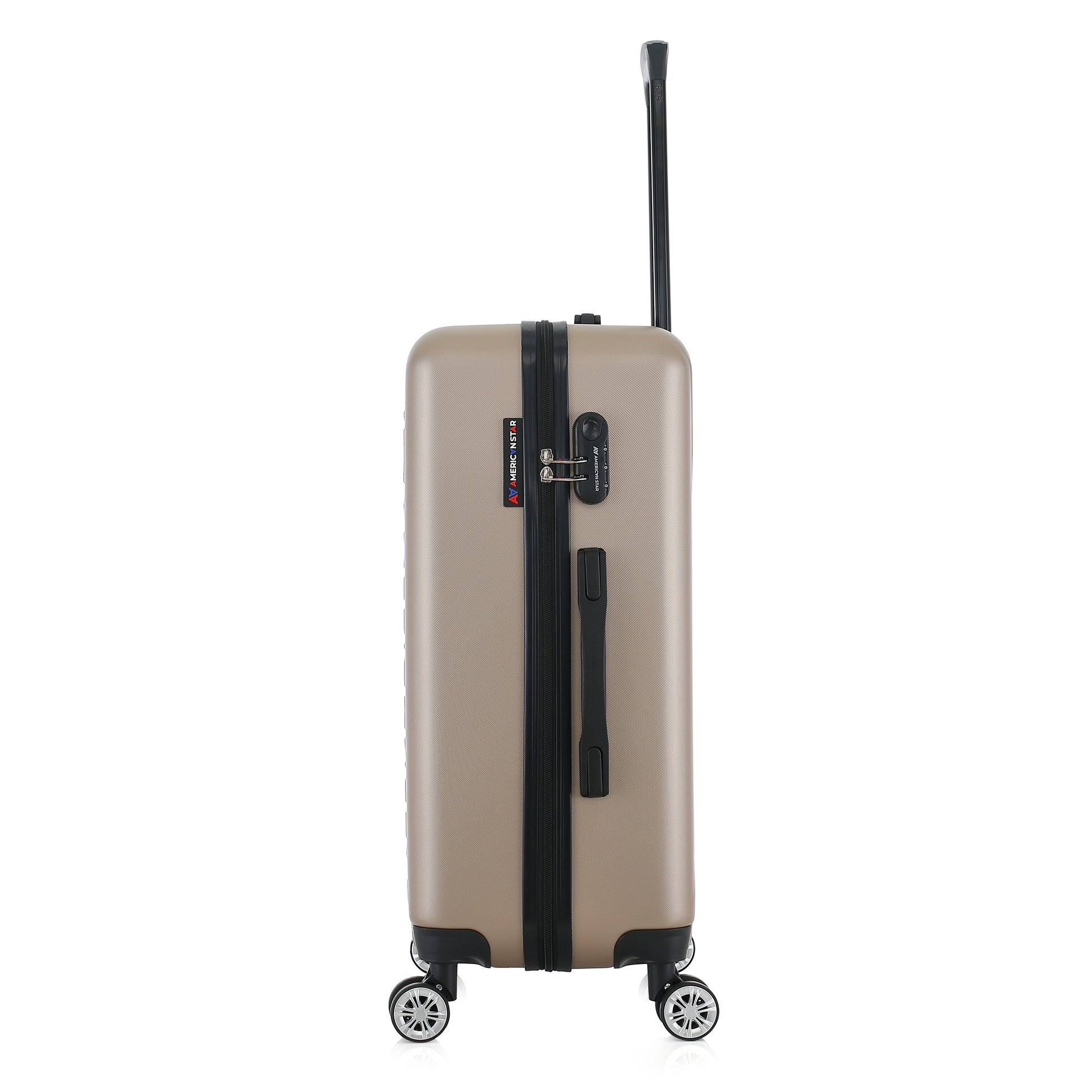 Valise beige de notre collection American Star, Seattle, taille M, de côté