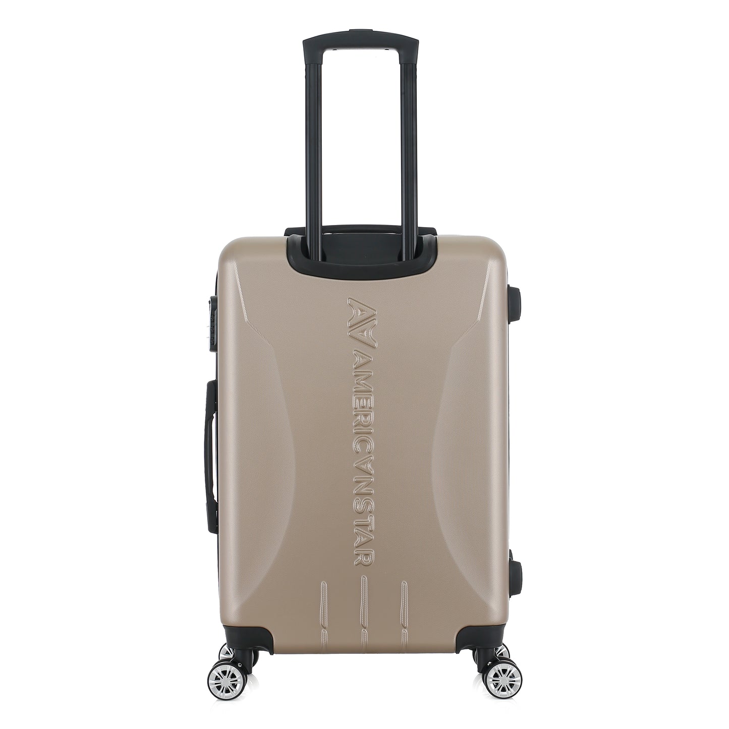 Valise beige de notre collection American Star, Seattle, taille M, de dos