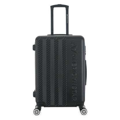 Valise noire de notre collection American Star, Seattle, taille M, de face
