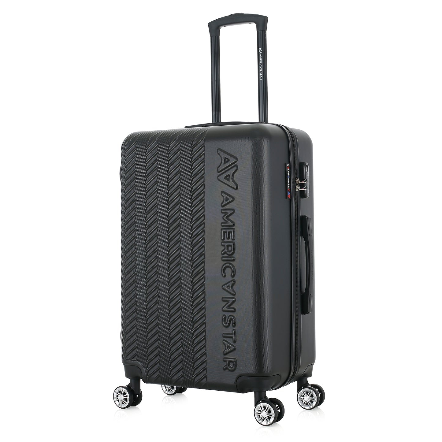 Valise noire de notre collection American Star, Seattle, taille M, de 3/4