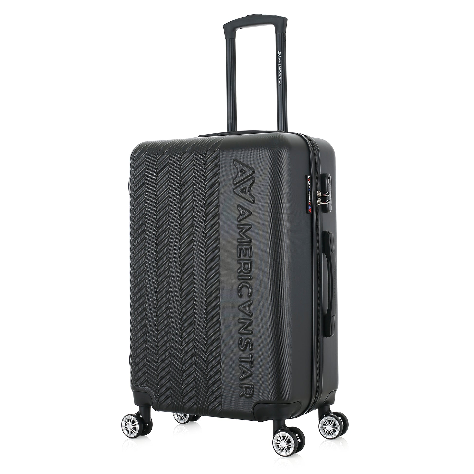 Valise noire de notre collection American Star, Seattle, taille M, de 3/4