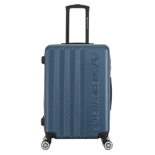 Valise bleue de notre collection American Star, Seattle, taille M, de face
