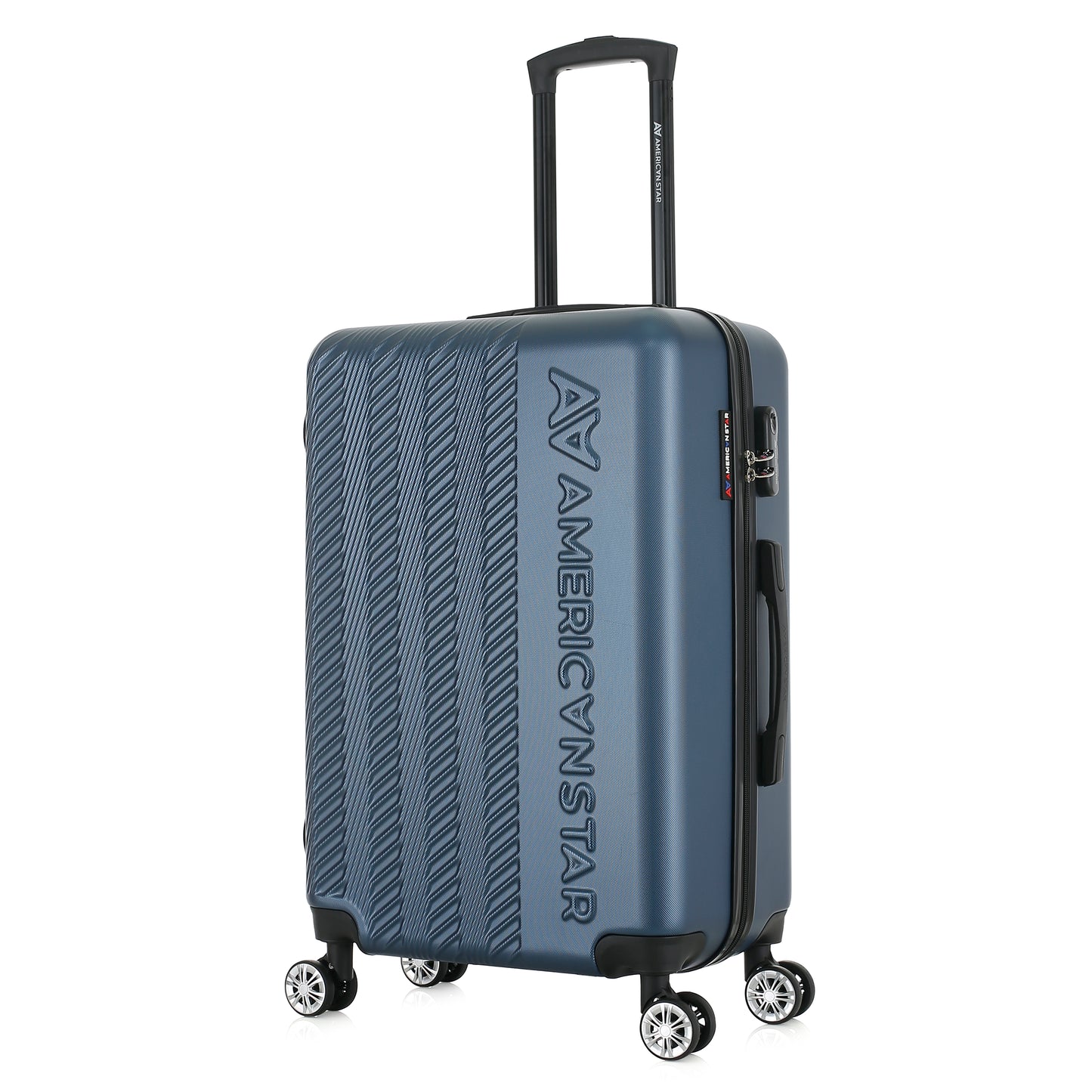 Valise bleue de notre collection American Star, Seattle, taille M, de 3/4