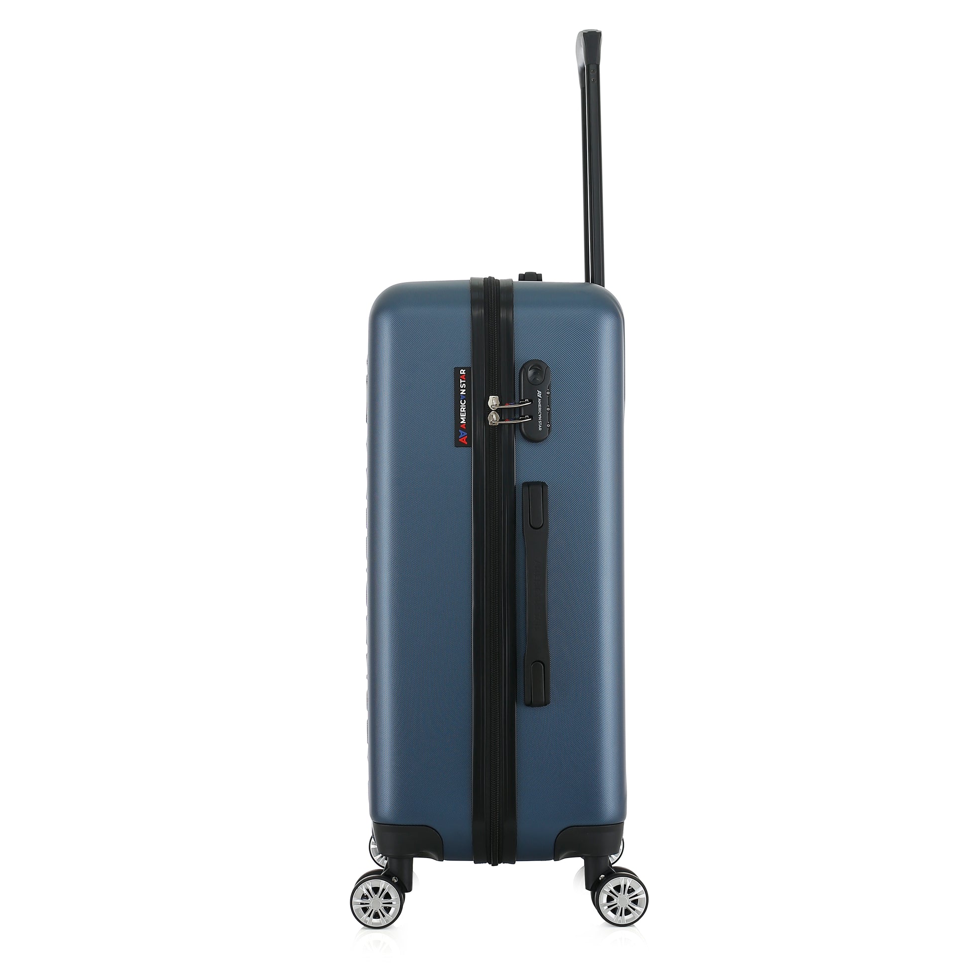 Valise bleue de notre collection American Star, Seattle, taille M, de côté