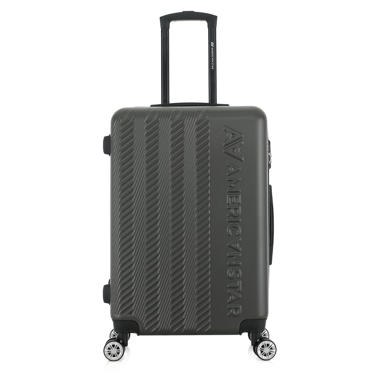 Valise grise de notre collection American Star, Seattle, taille M, de face
