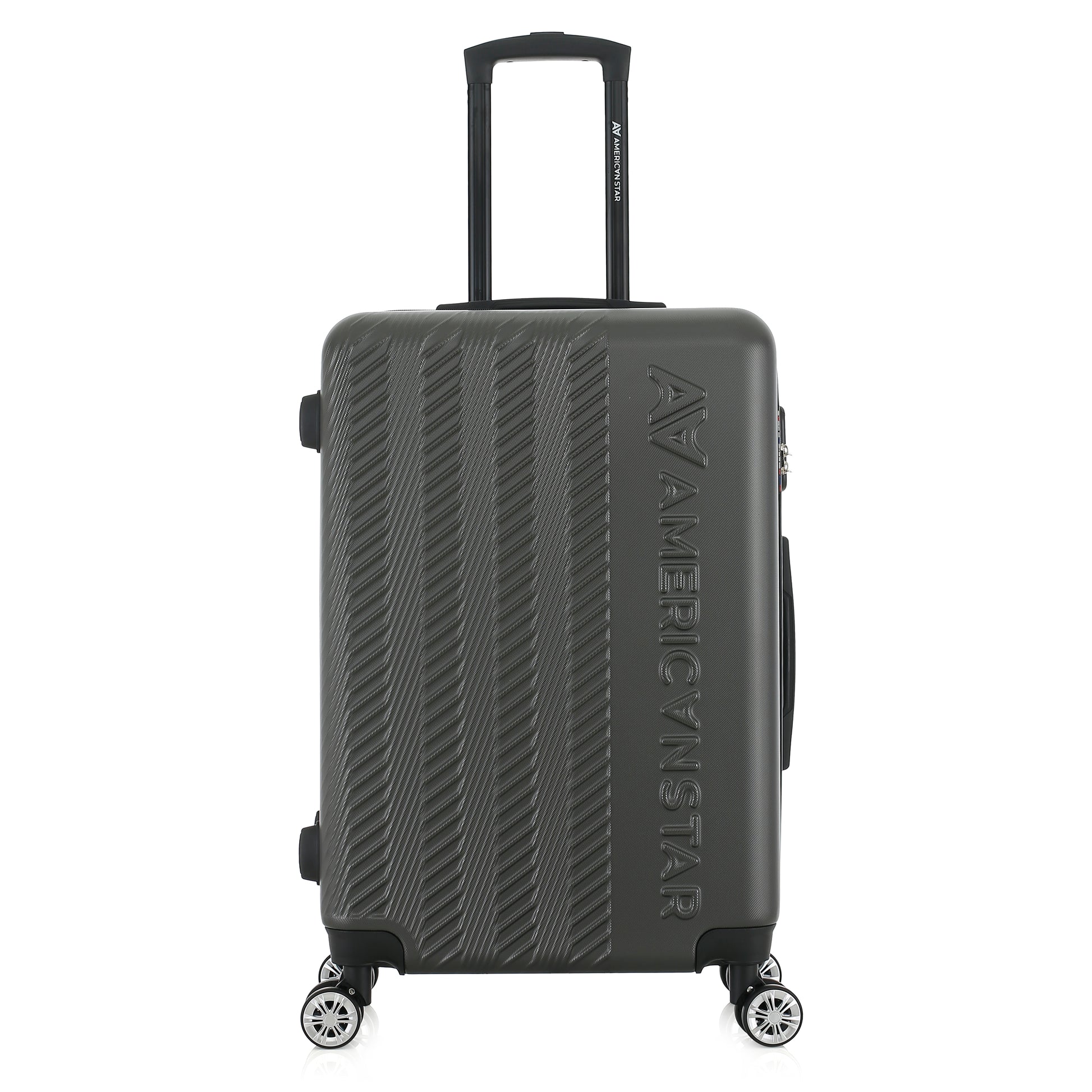 Valise grise de notre collection American Star, Seattle, taille M, de face
