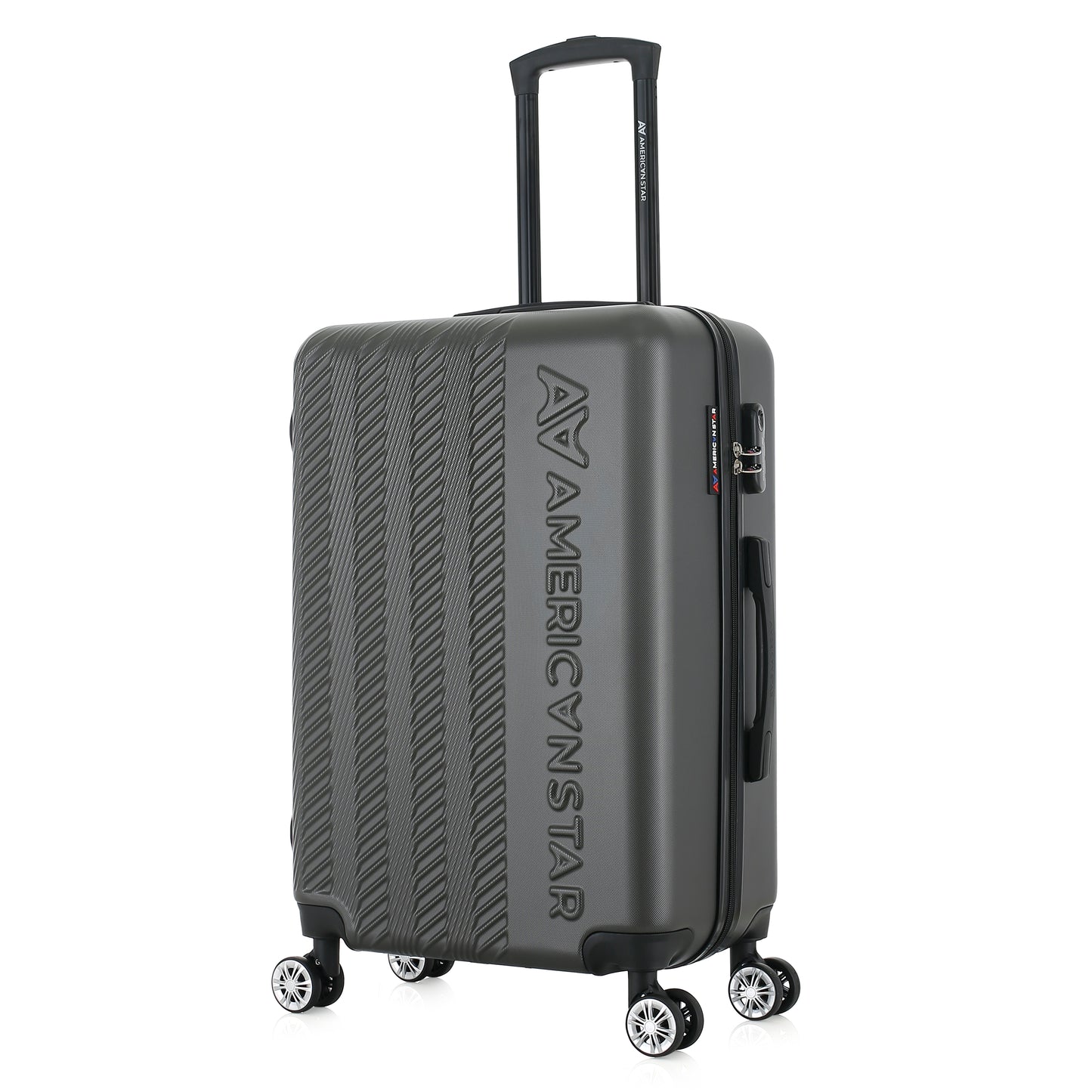 Valise grise de notre collection American Star, Seattle, taille M, de 3/4
