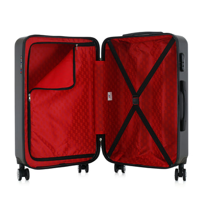 Valise grise de notre collection American Star, Seattle, taille M, ouverte