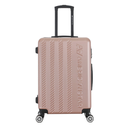 Valise or rose de notre collection American Star, Seattle, taille M, de face
