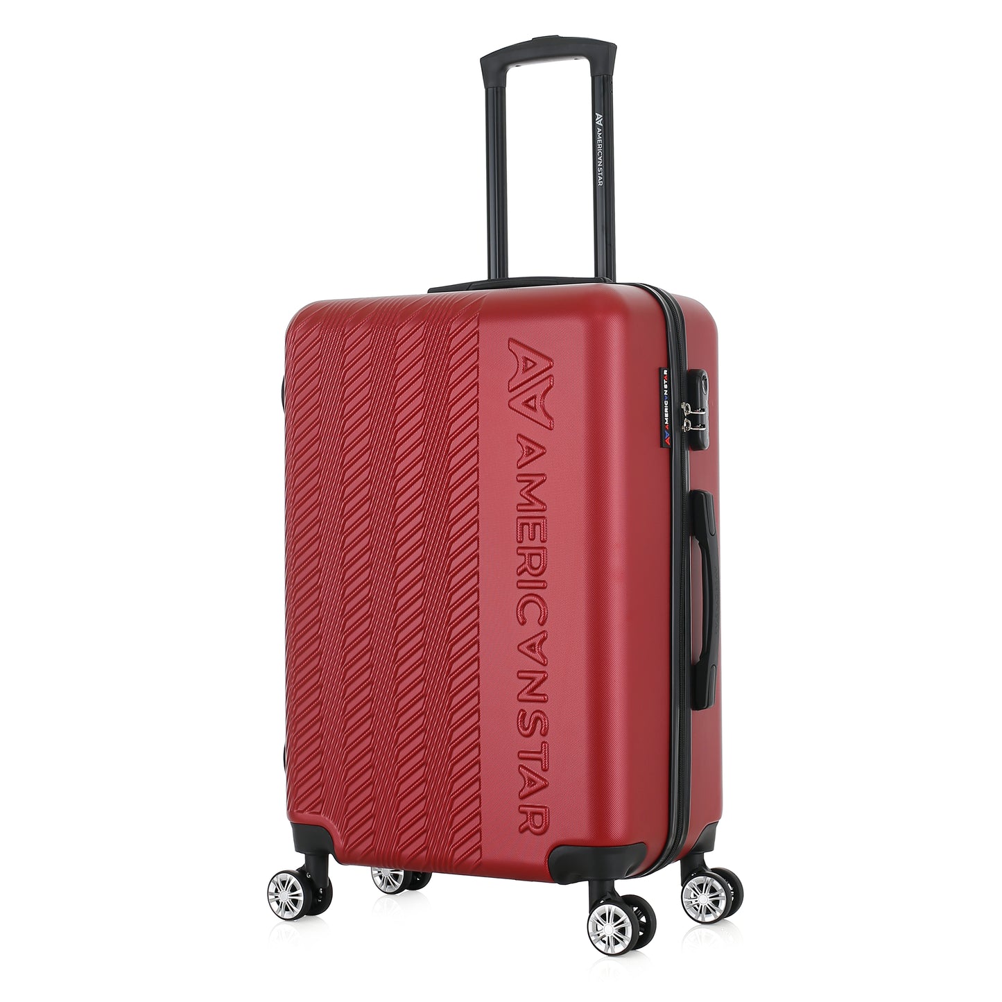 Valise rouge de notre collection American Star, Seattle, taille M, de 3/4
